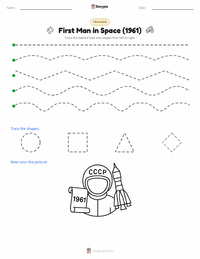 First Man in Space (1961) printable worksheet preview