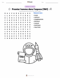 Aperçu de la feuille de travail imprimable Premier Homme dans l'Espace (1961)