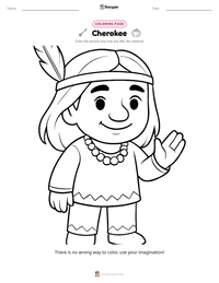 Cherokee coloring page for kids