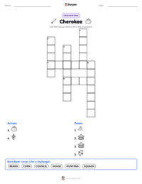 Cherokee printable worksheet preview