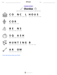 Cherokee printable worksheet preview
