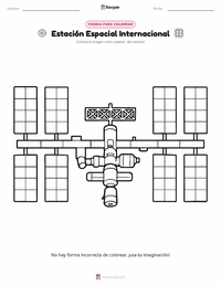 Página para colorear de Estación Espacial Internacional para niños