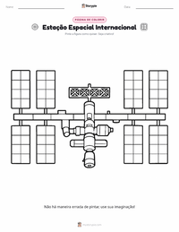 Página de colorir Estação Espacial Internacional para crianças