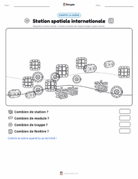 Aperçu de la feuille de travail imprimable Station Spatiale Internationale