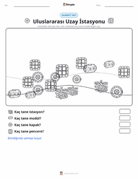Uluslararası Uzay İstasyonu yazdırılabilir çalışma sayfası önizlemesi