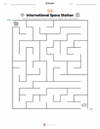 International Space Station printable worksheet preview