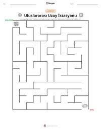 Uluslararası Uzay İstasyonu yazdırılabilir çalışma sayfası önizlemesi