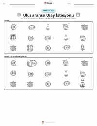 Uluslararası Uzay İstasyonu yazdırılabilir çalışma sayfası önizlemesi