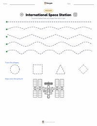International Space Station printable worksheet preview