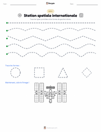Aperçu de la feuille de travail imprimable Station Spatiale Internationale
