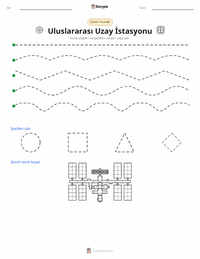Uluslararası Uzay İstasyonu yazdırılabilir çalışma sayfası önizlemesi