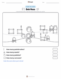 Bob Ross printable worksheet preview