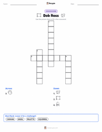 Bob Ross printable worksheet preview
