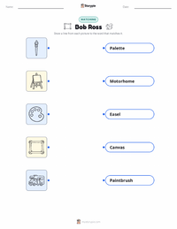 Bob Ross printable worksheet for kids