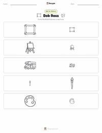 Bob Ross printable worksheet preview