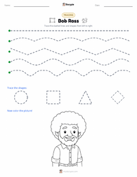 Bob Ross printable worksheet preview