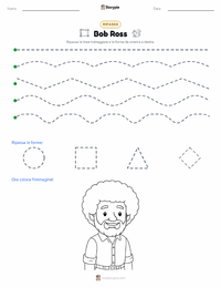 Anteprima della scheda stampabile di Bob Ross