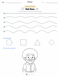 Podgląd drukowalnego arkusza ćwiczeń Bob Ross
