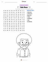 Aperçu de la feuille de travail imprimable Bob Ross