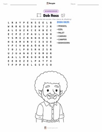 Bob Ross afdrukbare werkblad voorbeeld