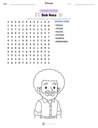 Podgląd drukowalnego arkusza ćwiczeń Bob Ross