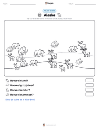 Alaska afdrukbare werkblad voorbeeld