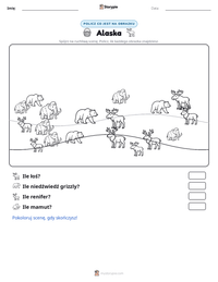 Podgląd drukowalnego arkusza ćwiczeń Alaska