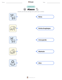 Prévia da folha de atividades imprimível Alasca