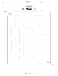 Aperçu de la feuille de travail imprimable Alaska