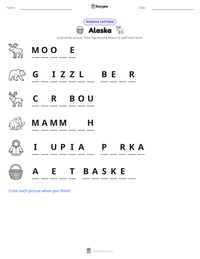 Alaska printable worksheet preview