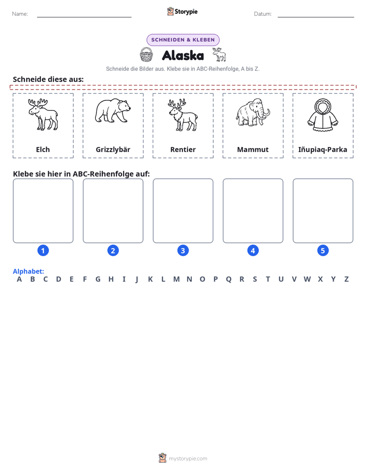 Schneiden & Einfügen Alphabet