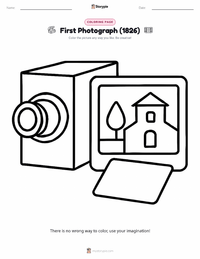 First Photograph (1826) coloring page for kids