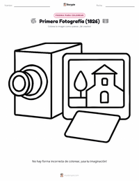 Página para colorear de Primera Fotografía para niños
