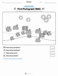 First Photograph (1826) printable worksheet preview