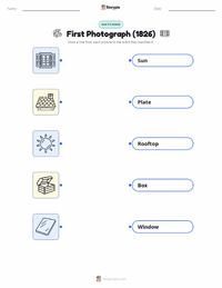 First Photograph (1826) printable worksheet for kids