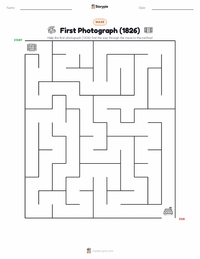 First Photograph (1826) printable worksheet preview