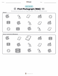 First Photograph (1826) printable worksheet preview