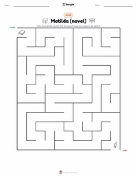Matilda (novel) printable worksheet preview