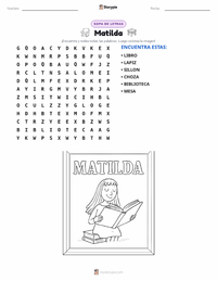 Vista previa de la hoja de trabajo imprimible de Matilda (novela)
