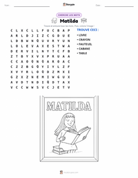 Aperçu de la feuille de travail imprimable Matilda (roman)