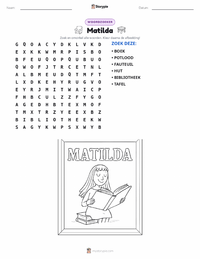 Matilda (roman) afdrukbare werkblad voorbeeld