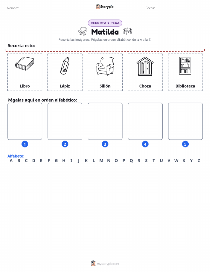 Cortar y Pegar el Alfabeto