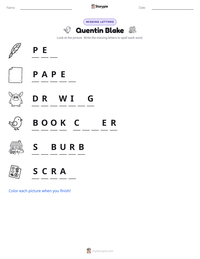 Quentin Blake printable worksheet preview