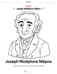 Joseph Nicéphore Niépce druckbare Arbeitsblatt Vorschau