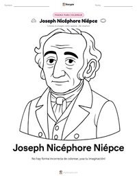 Vista previa de la hoja de trabajo imprimible de Joseph Nicéphore Niépce