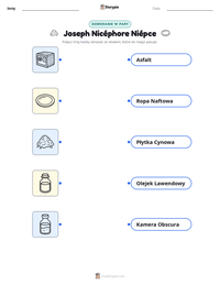 Podgląd drukowalnego arkusza ćwiczeń Joseph Nicéphore Niépce