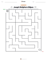 Aperçu de la feuille de travail imprimable Joseph Nicéphore Niépce