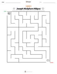 Podgląd drukowalnego arkusza ćwiczeń Joseph Nicéphore Niépce