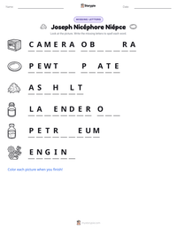 Joseph Nicéphore Niépce printable worksheet preview