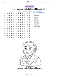 Prévia da folha de atividades imprimível Joseph Nicéphore Niépce